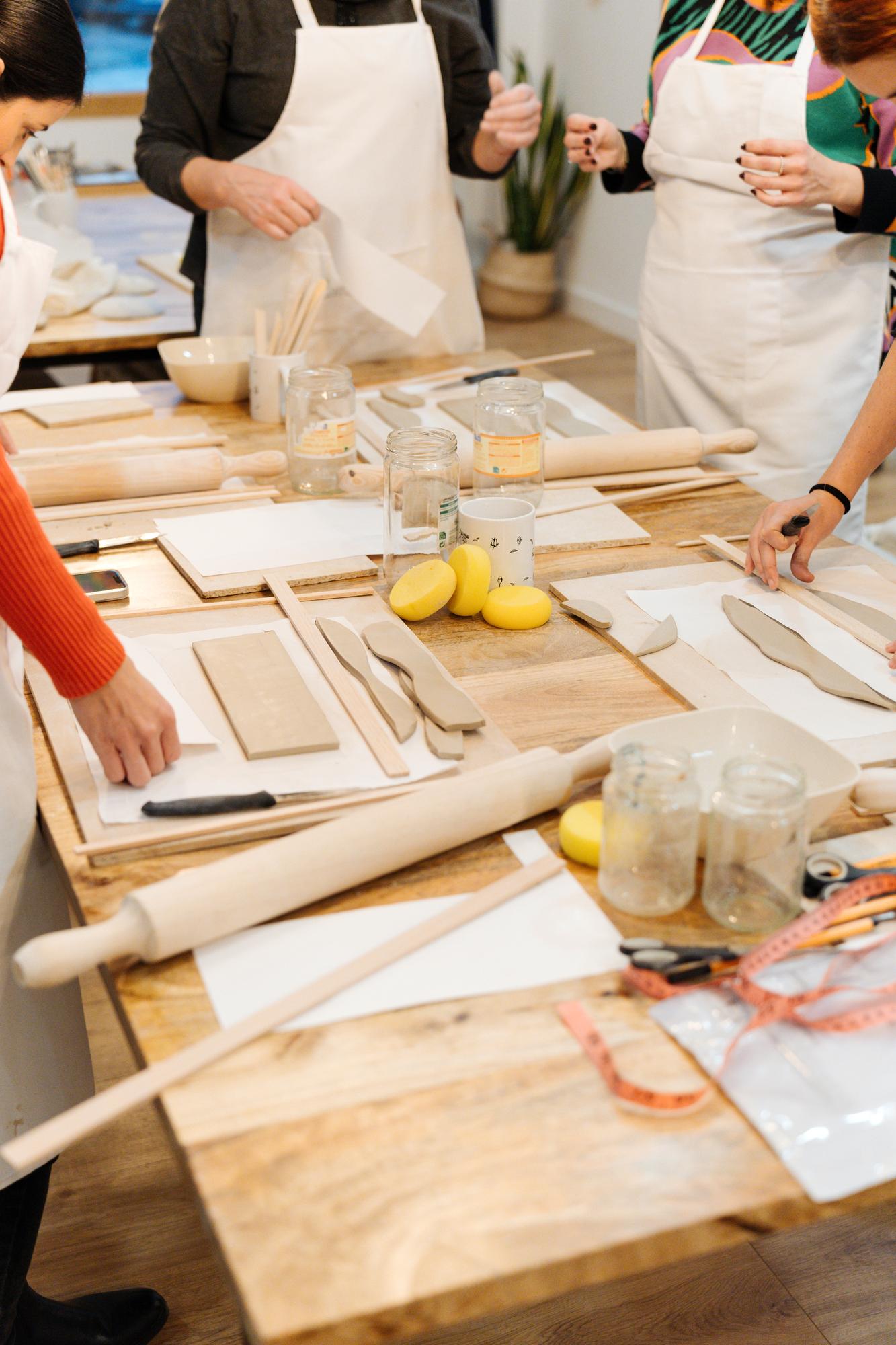 Workshop kitchen with natural light and tools