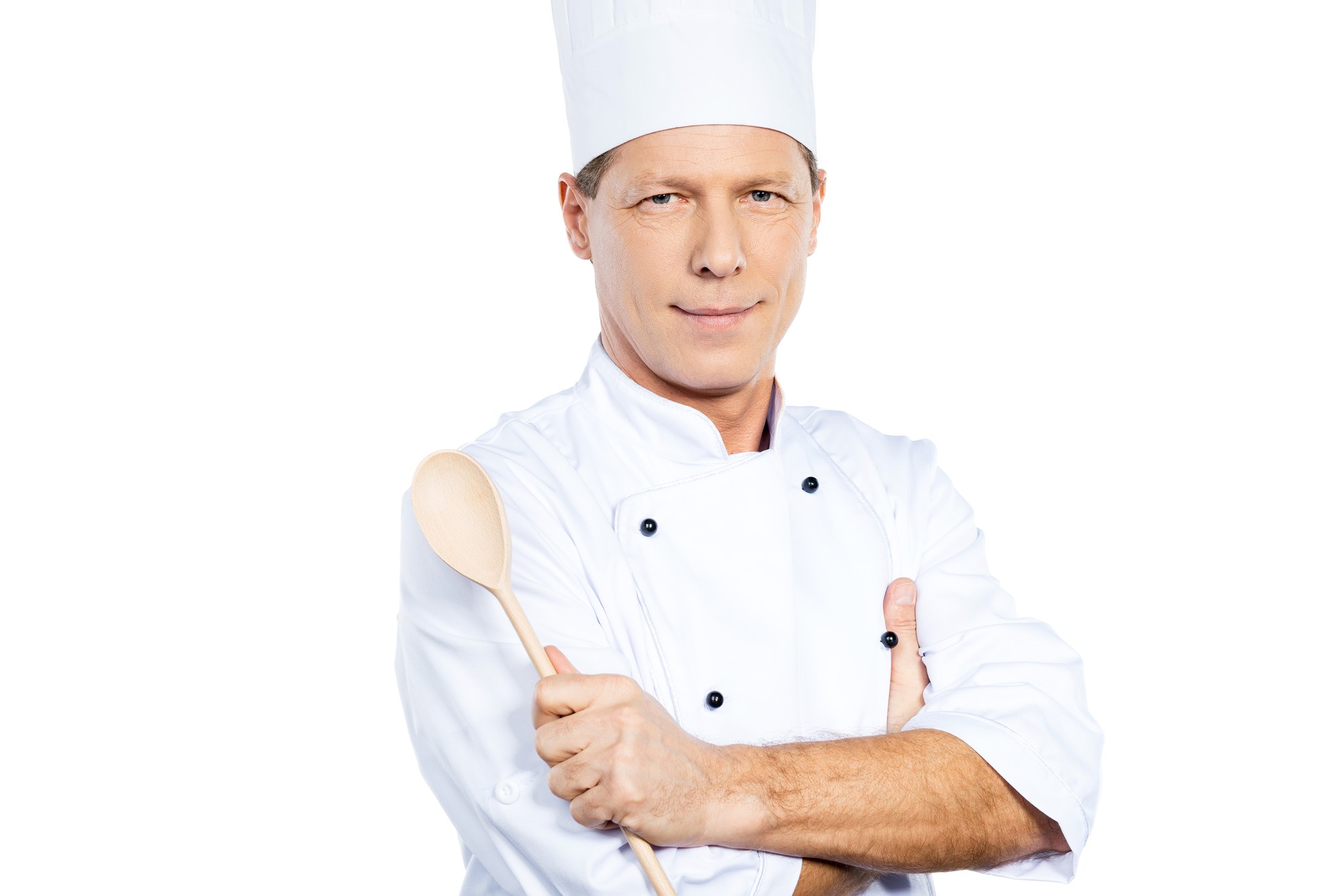 Instructor smiling in workshop kitchen