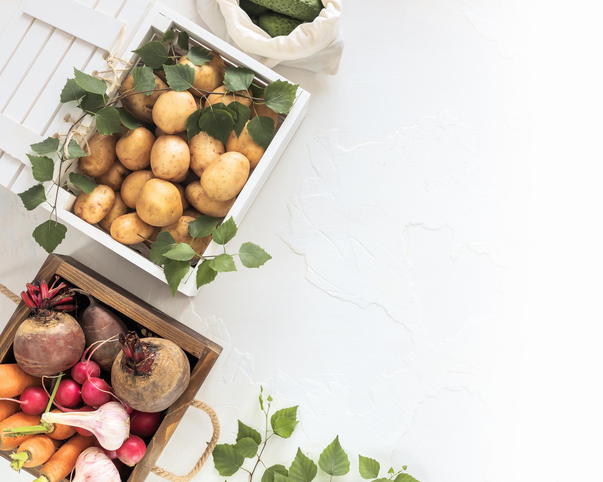 Seasonal market produce on table
